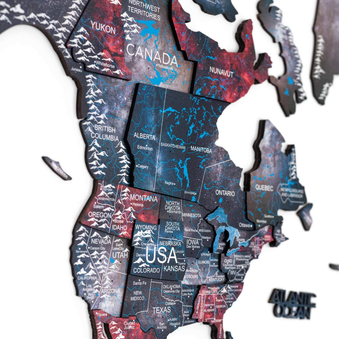 3D Wooden World Map Alcor