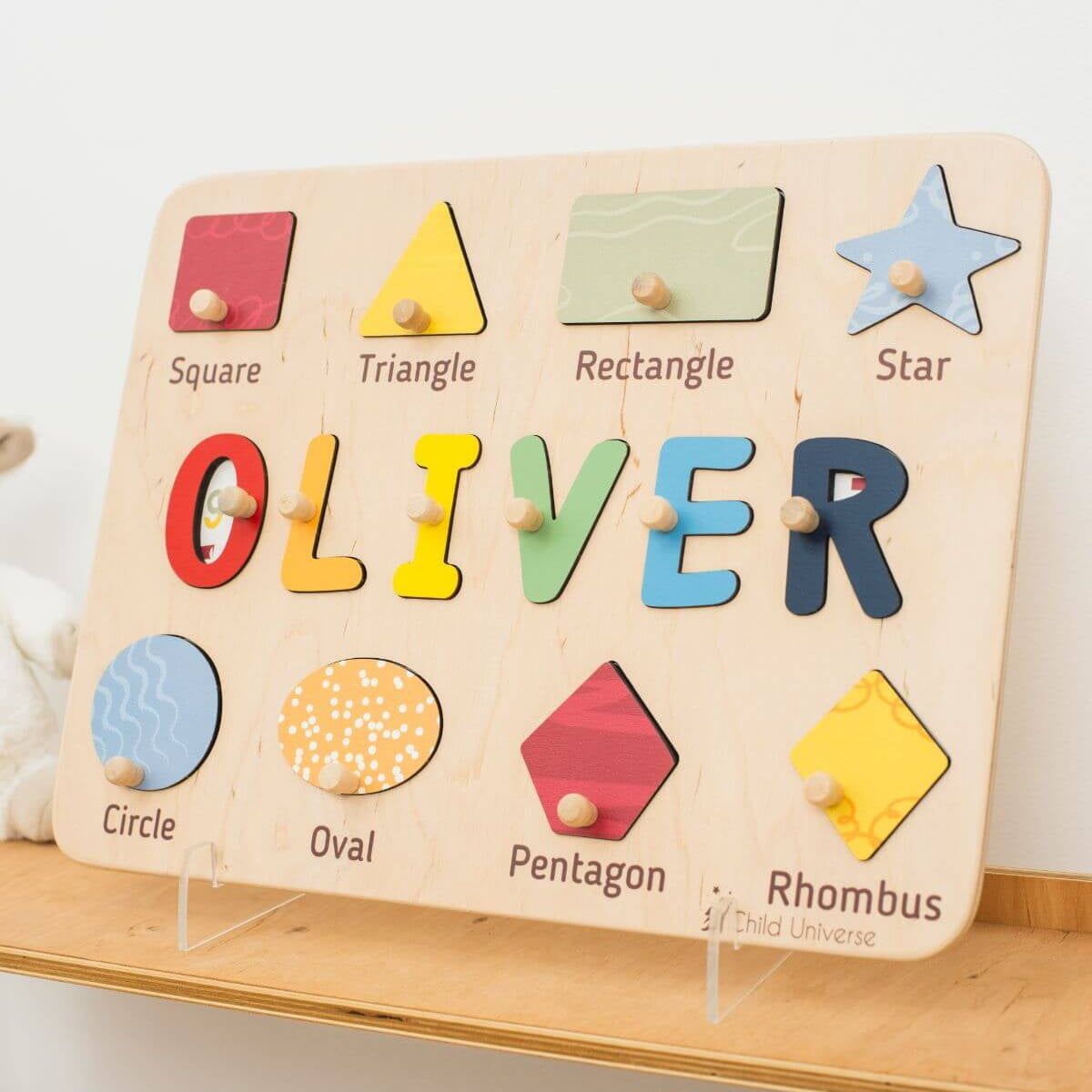 Colorful Shape Name Board
