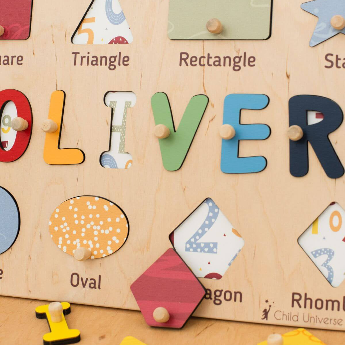 Colorful Shape Name Board