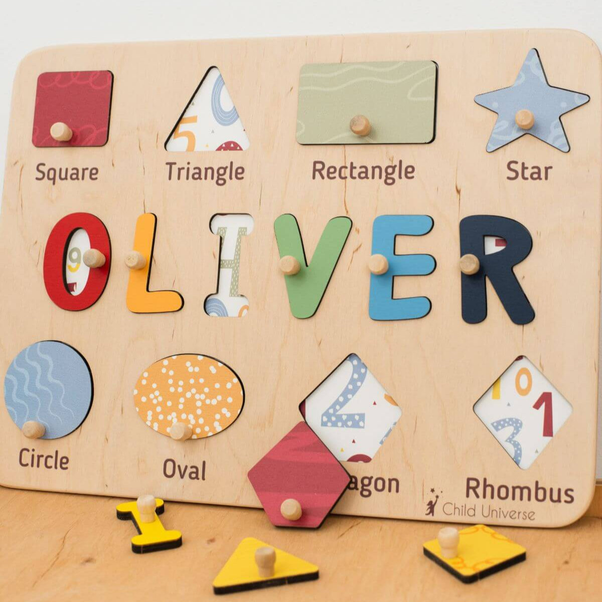 Colorful Shape Name Board