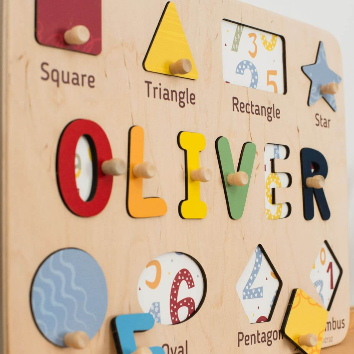 Colorful Shape Name Board