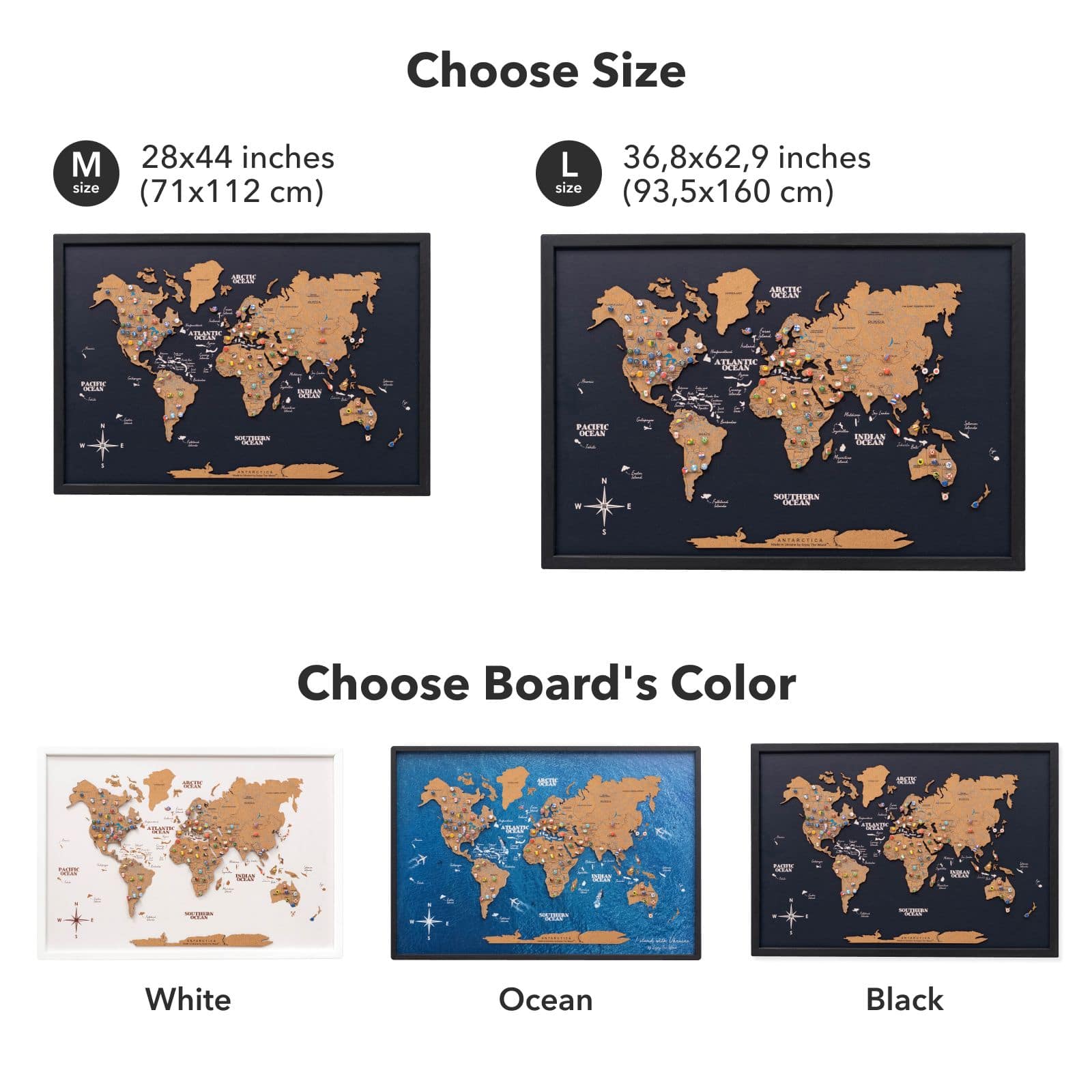 Cork Panel World Map