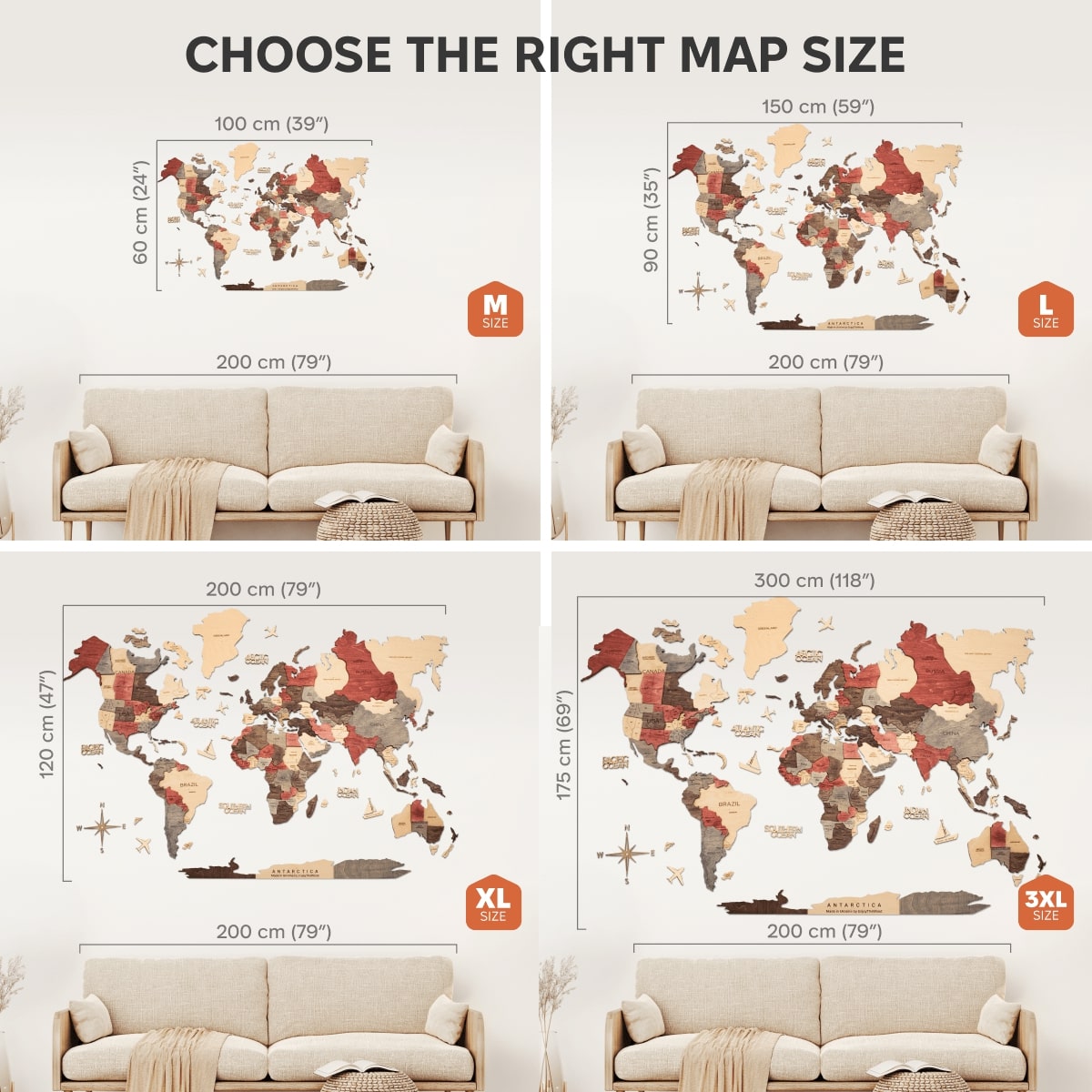 3D Wooden World Map Fusion