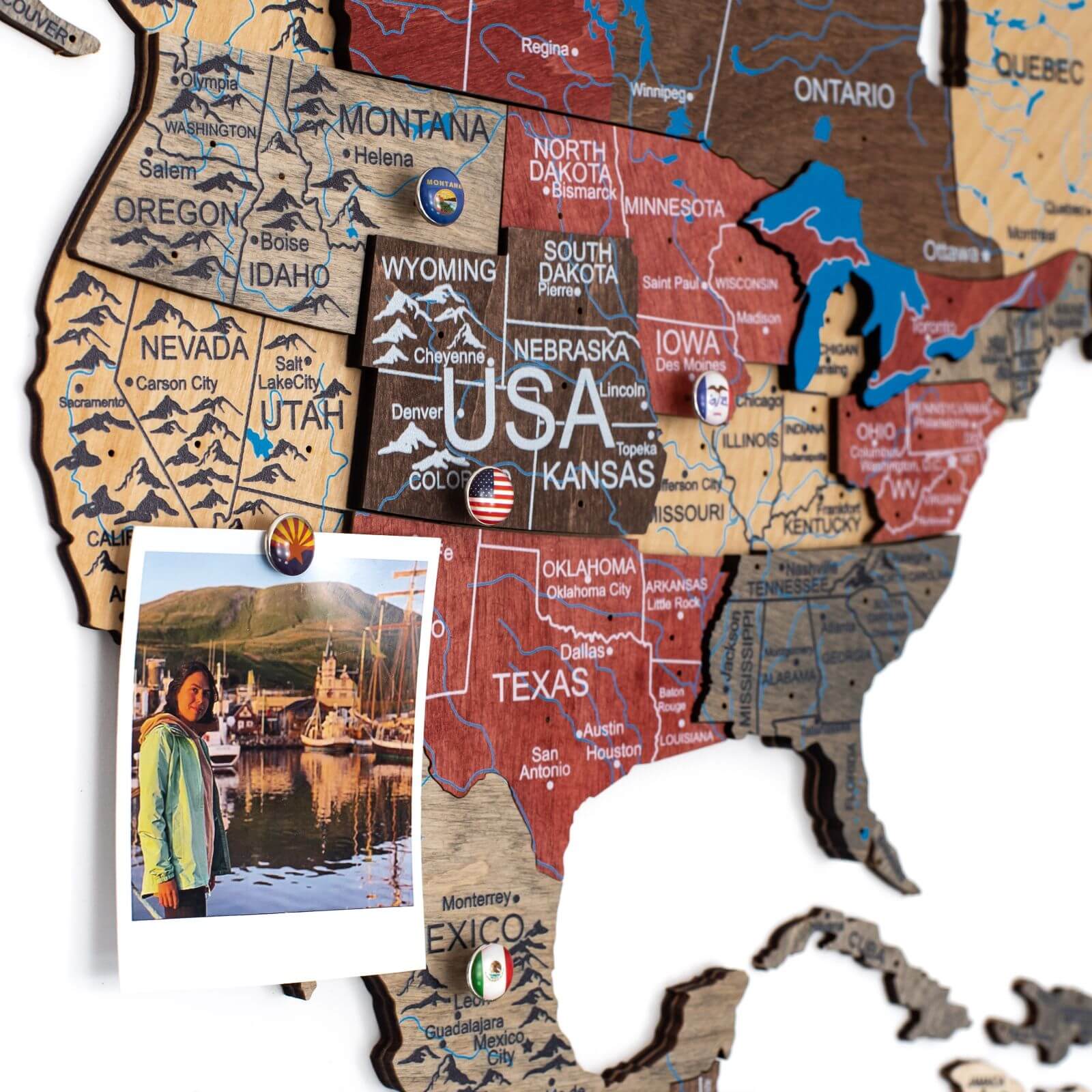 3D Wooden World Map Fusion