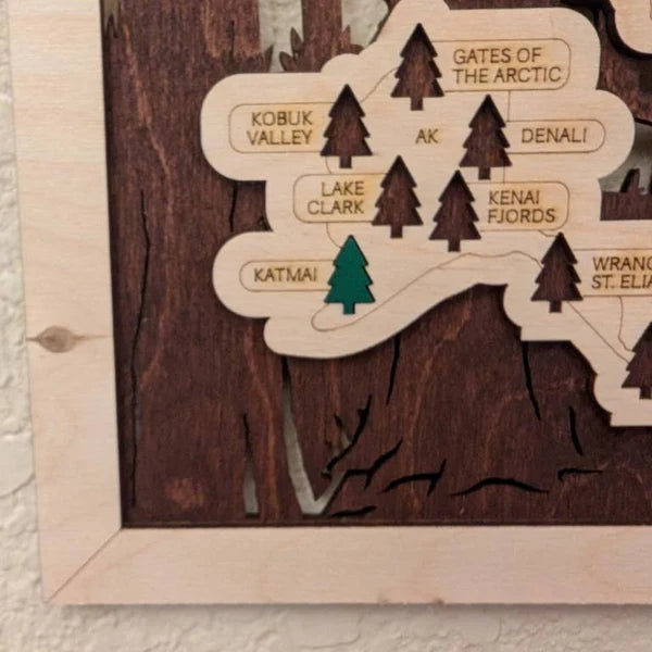 National Parks Wooden Map – Your American Dream Checklist