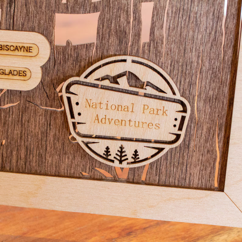 National Parks Wooden Map – Your American Dream Checklist