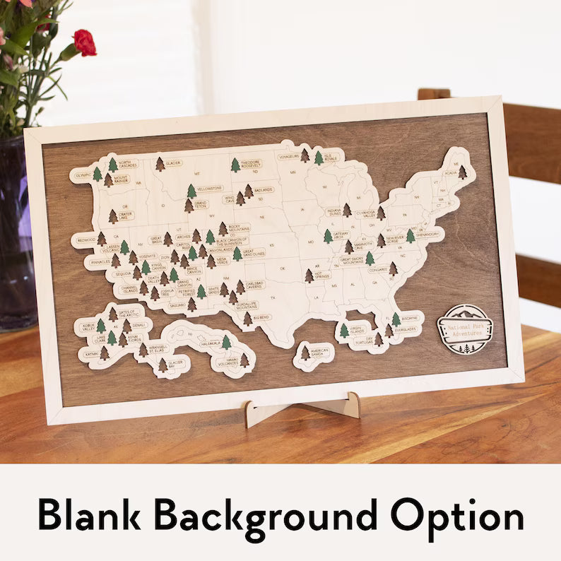 National Parks Wooden Map – Your American Dream Checklist