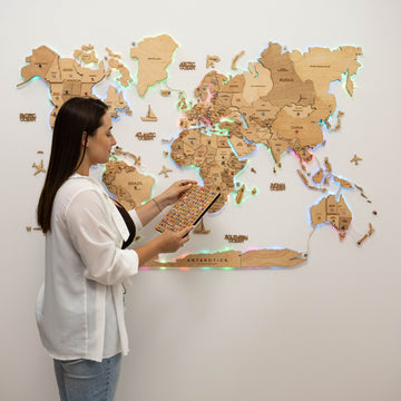 3D LED Wooden World Map 2.0 Light