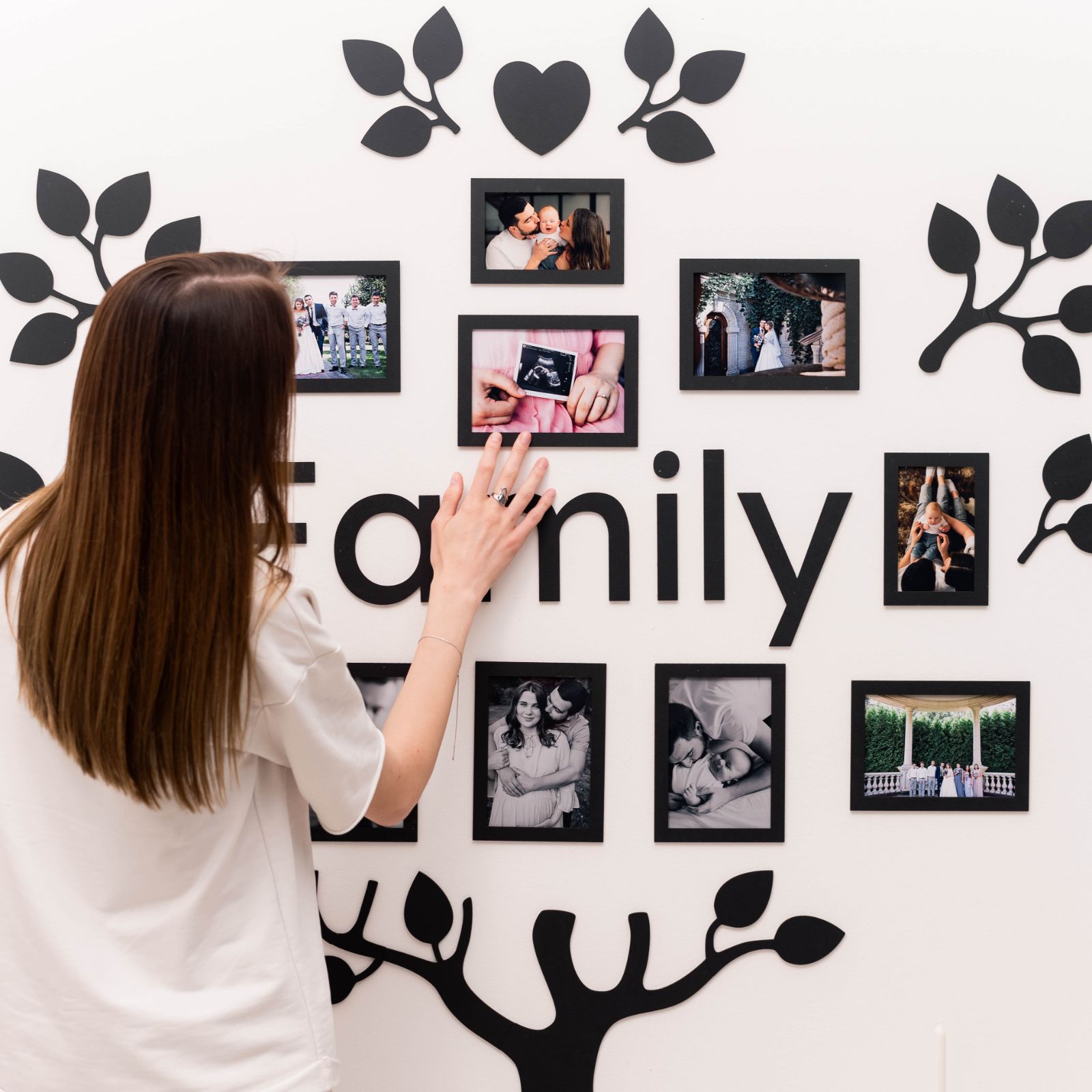 Wooden Led Family Tree - Black Ember