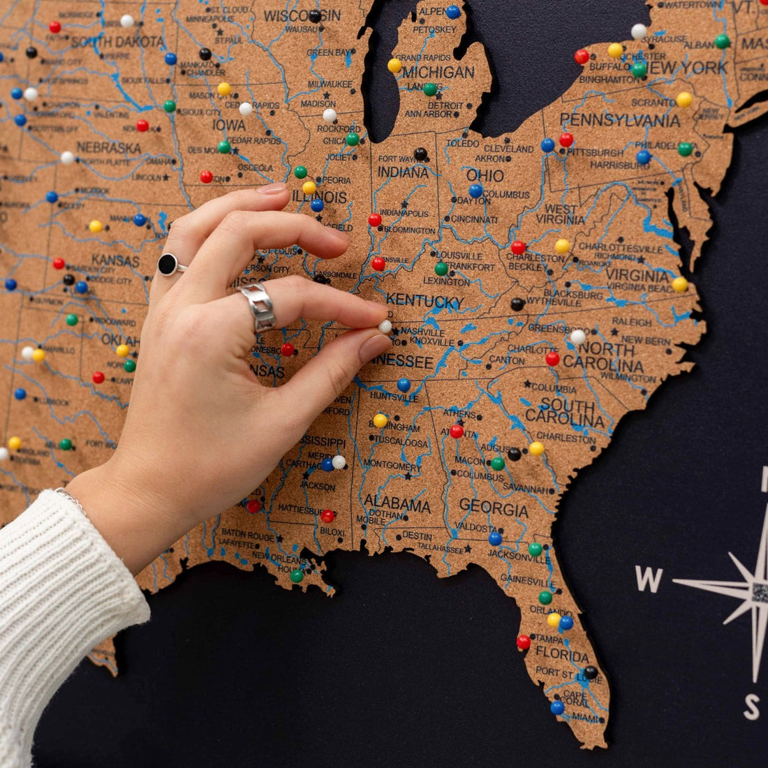 Cork USA Maps - Black