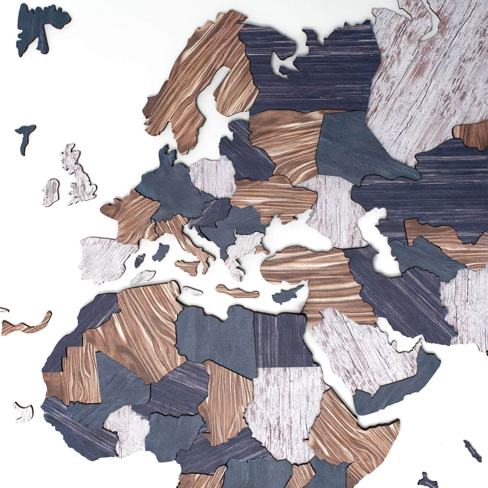 3D Luminous/Magnetic Colored Wooden World Map Mystery