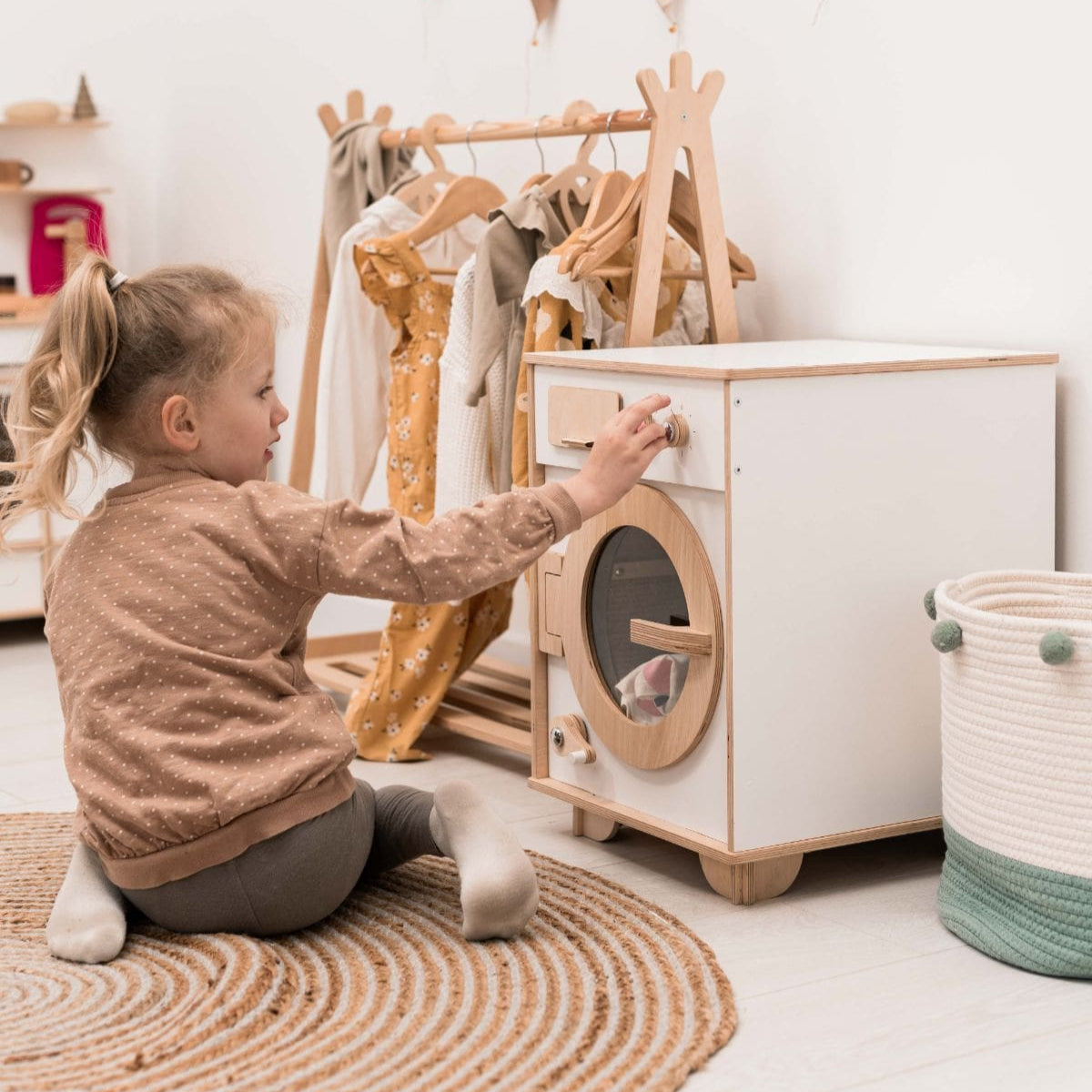 Color Wooden Toy Washing Machine