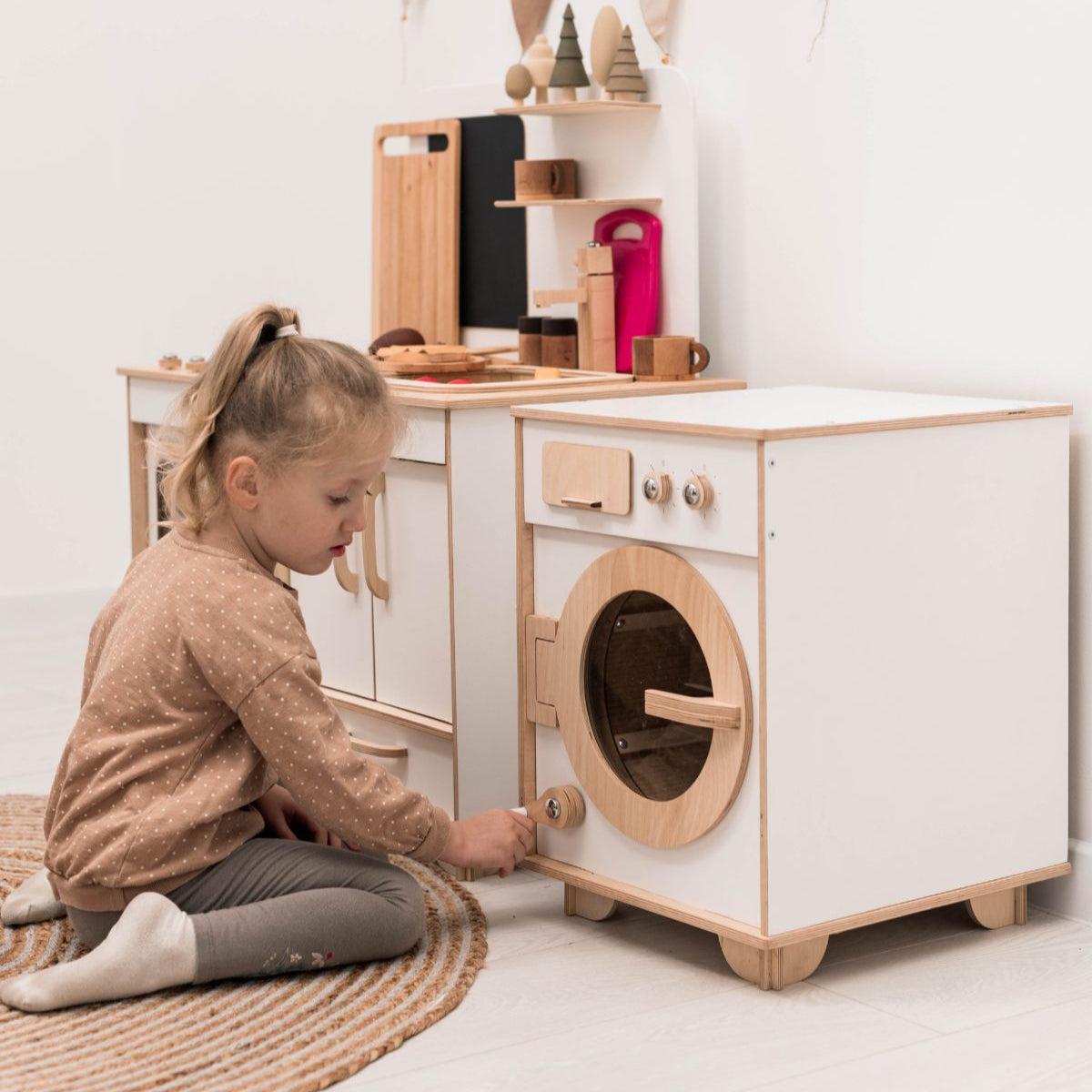 Color Wooden Toy Washing Machine