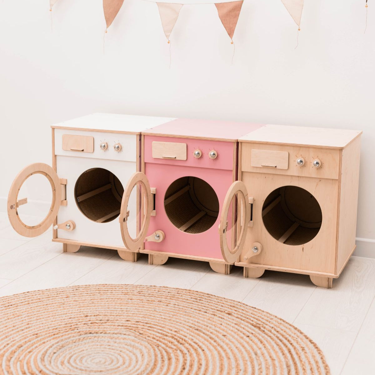 Natural Wooden Toy Washing Machine