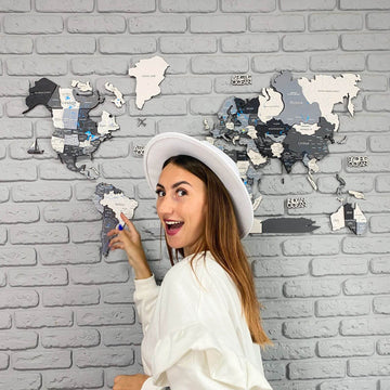 3D Wooden World Map Nordik (for US only)