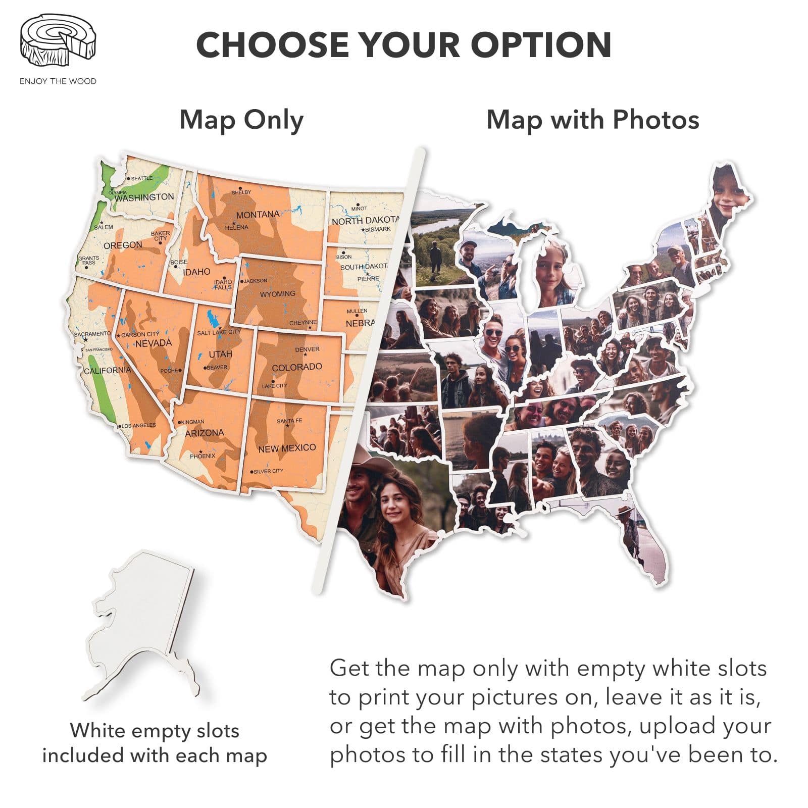 USA Photo Map Physical