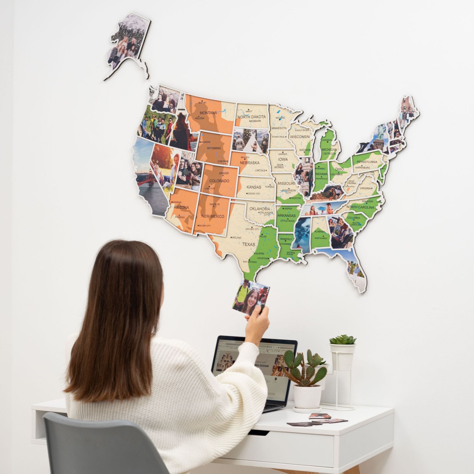USA Photo Map Physical