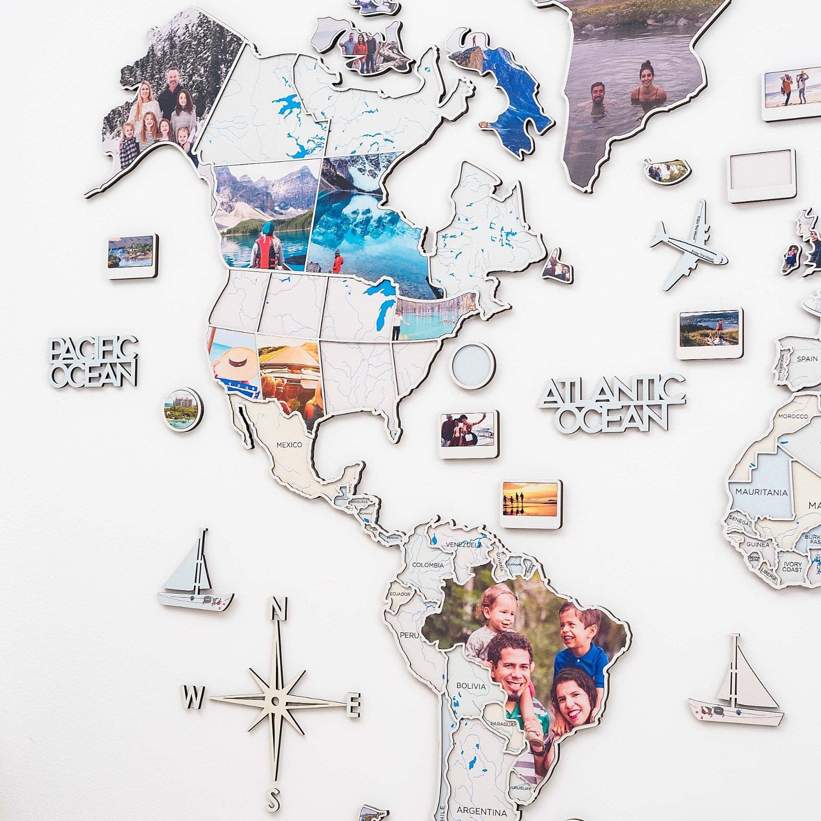 World Photo Map Pastel