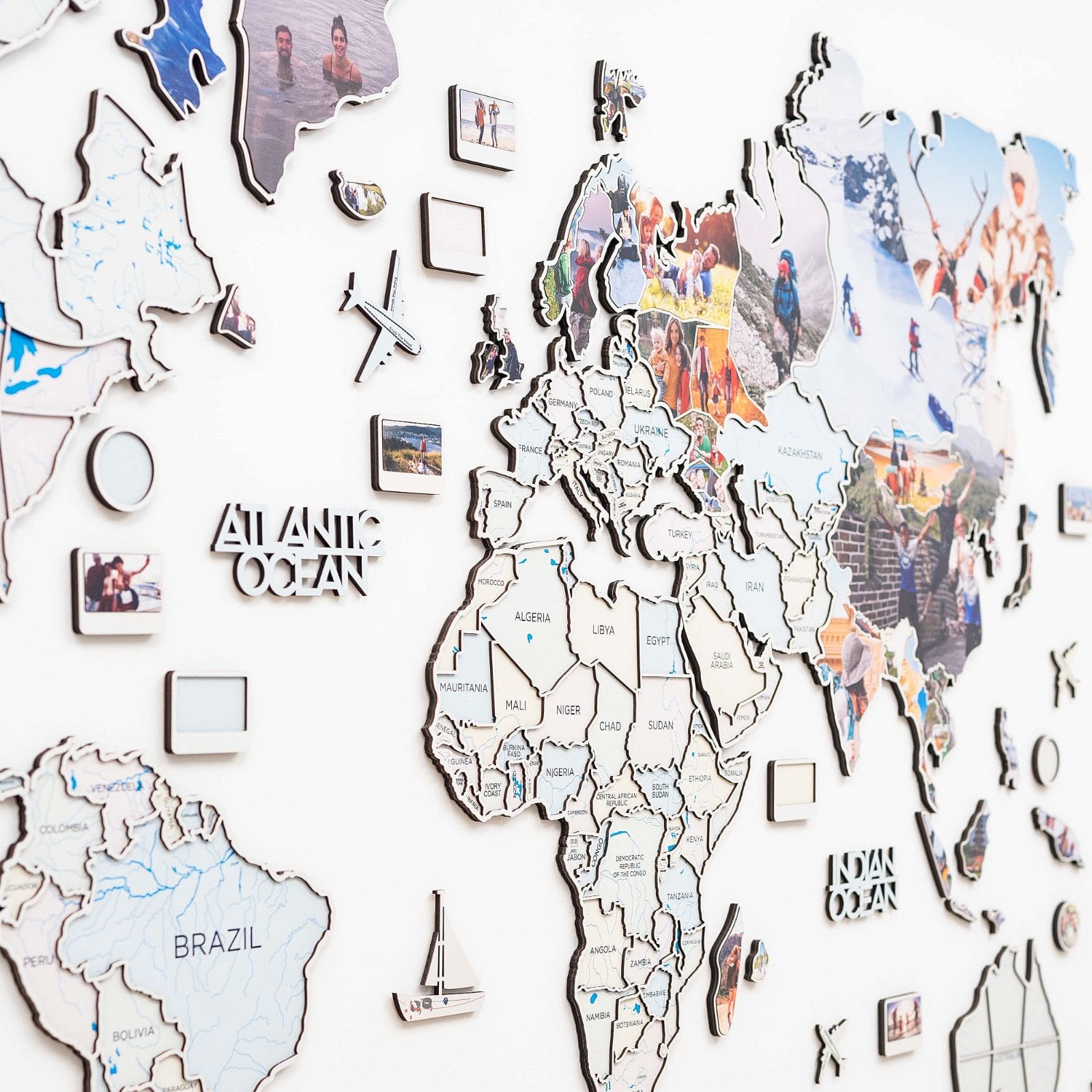 World Photo Map Pastel