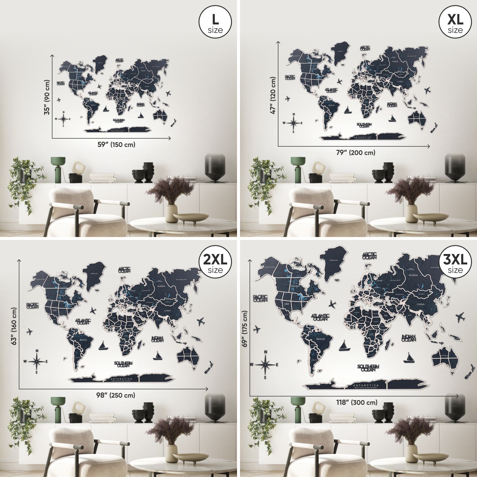 World Photo Map Midnight