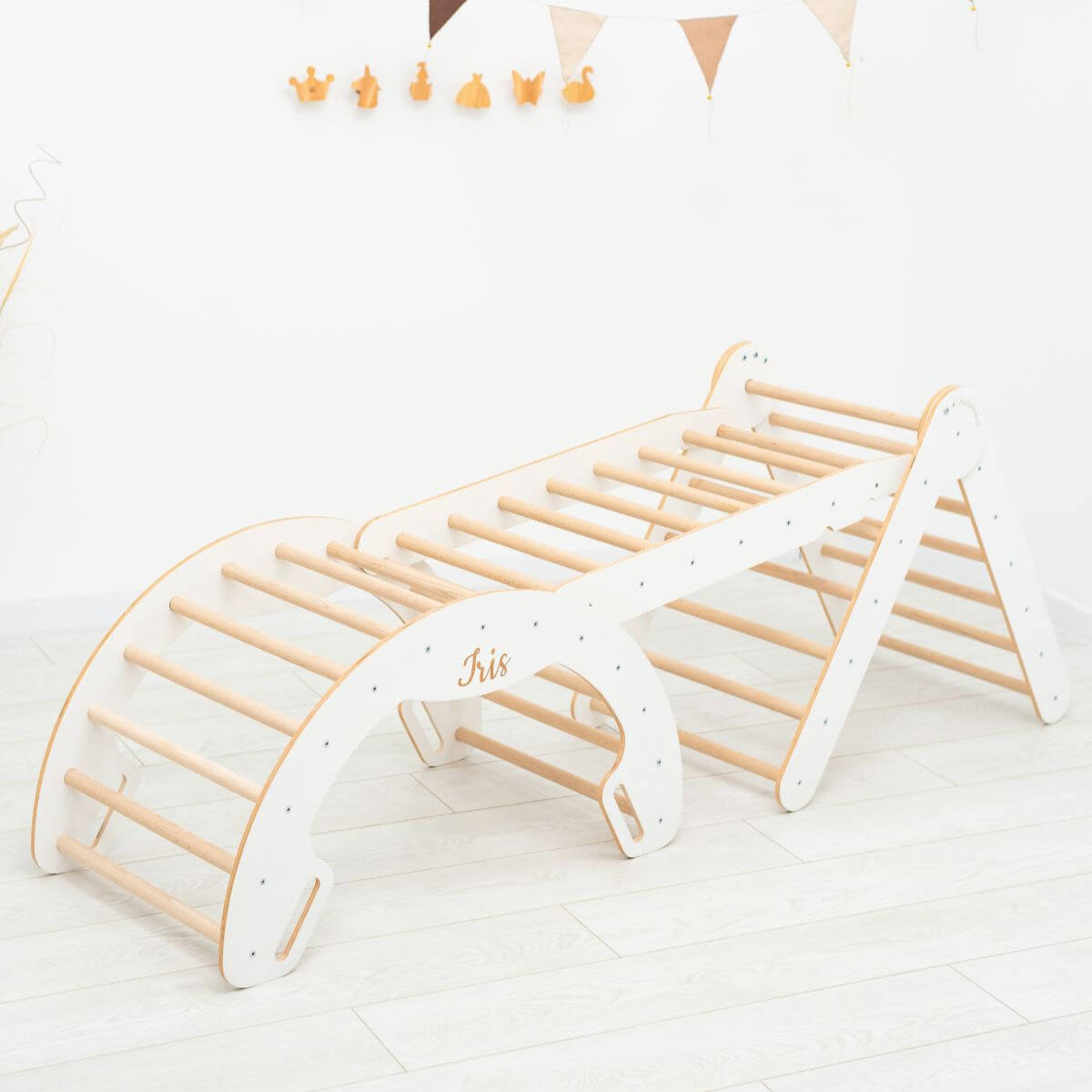 3 in 1 Pikler Triangle Set: Pikler Triangle + Arch + Ladder