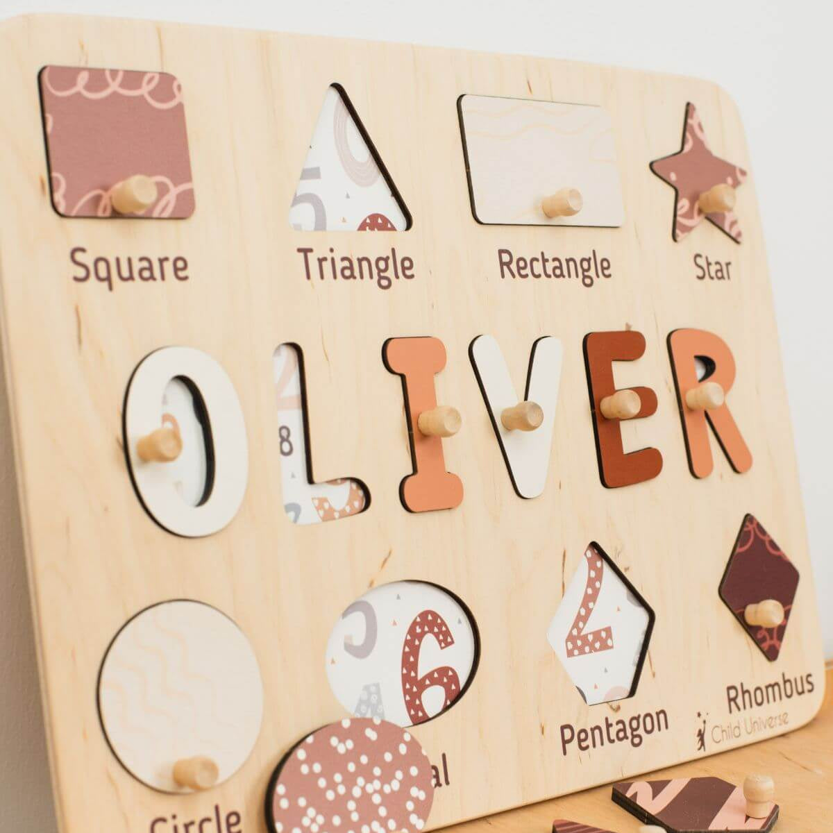 Shape Sorting Name Board