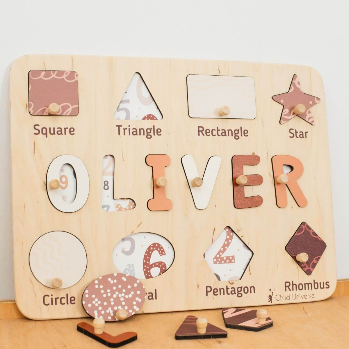 Shape Sorting Name Board