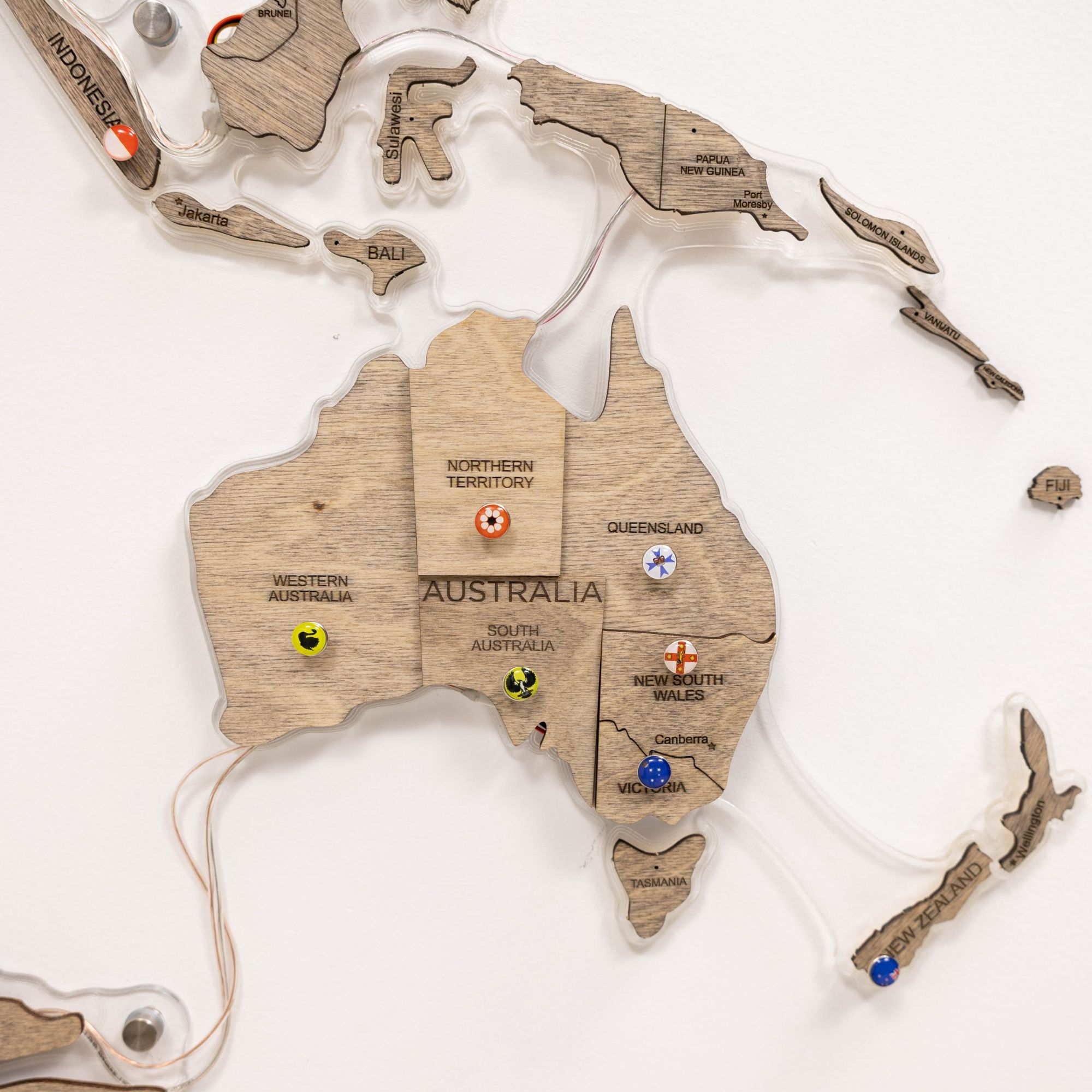 3D LED Wooden World Map 2.0 Terra
