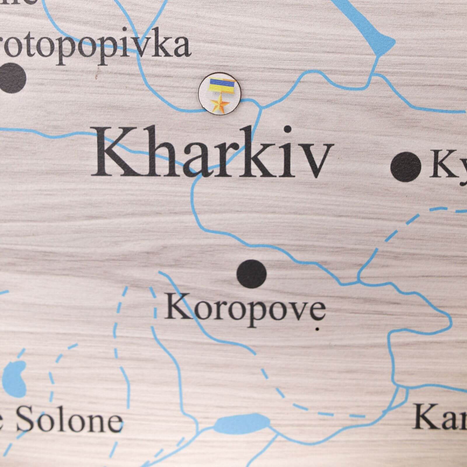 Wooden Map of Ukraine Cappuccino