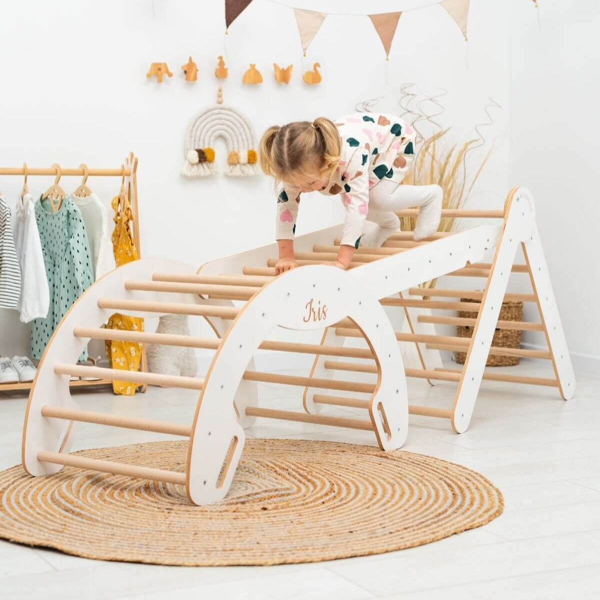 3 in 1 Pikler Triangle Set: Pikler Triangle + Arch + Ladder