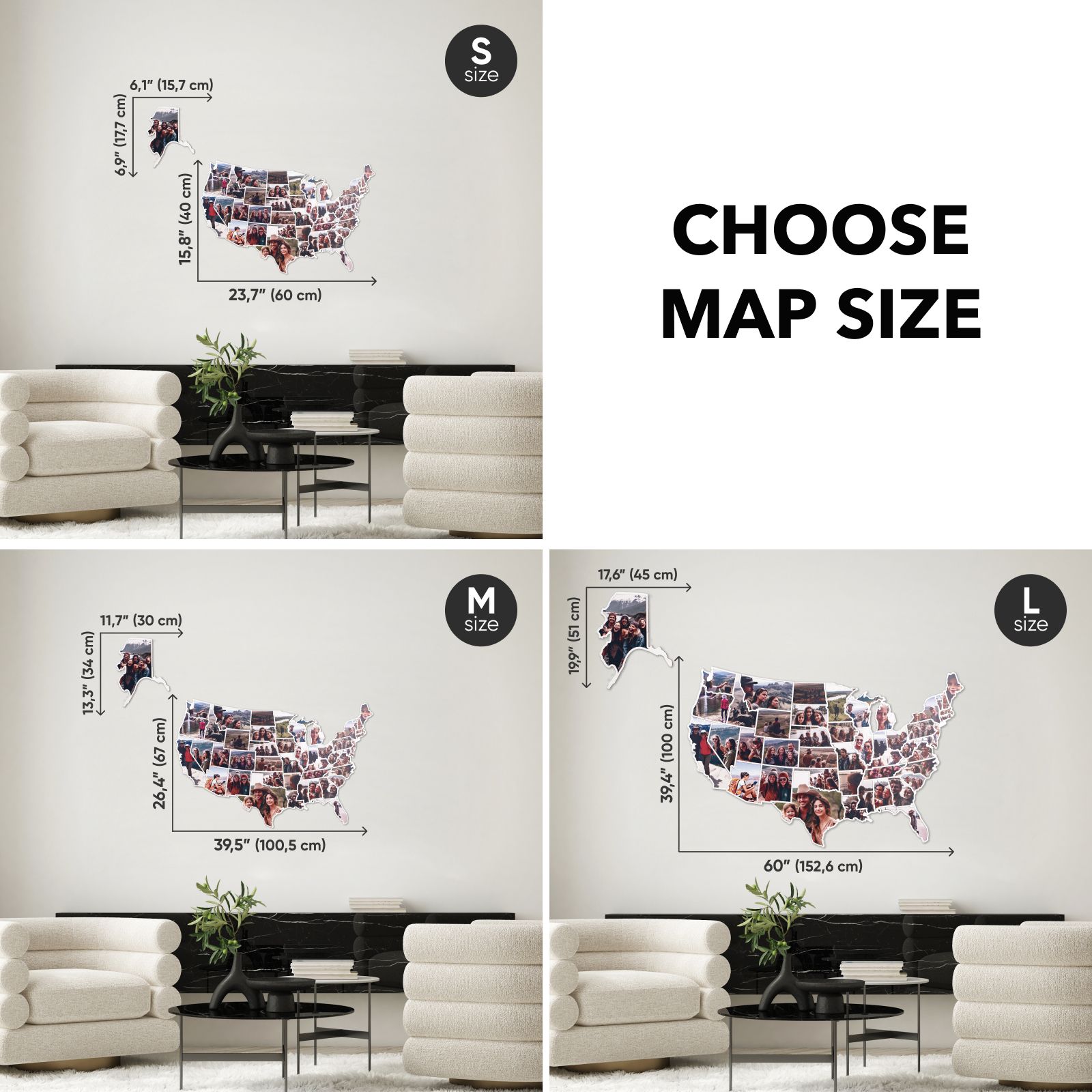 USA Photo Map Midnight