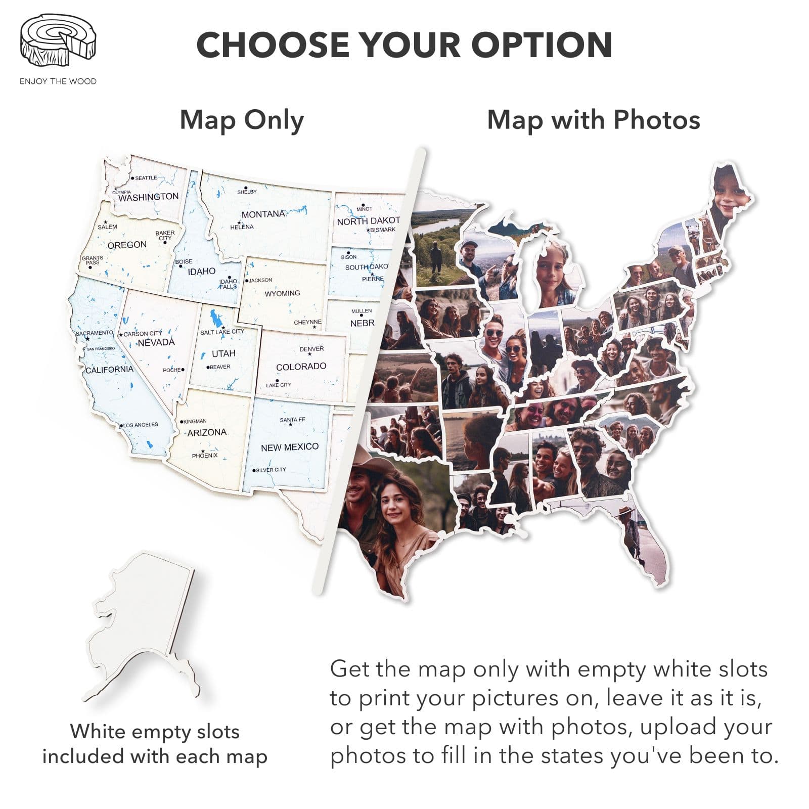 USA Photo Map Pastel