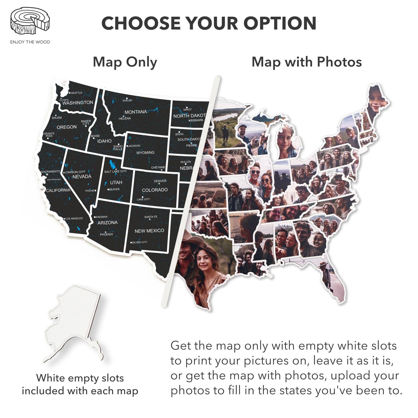 USA Photo Map Midnight