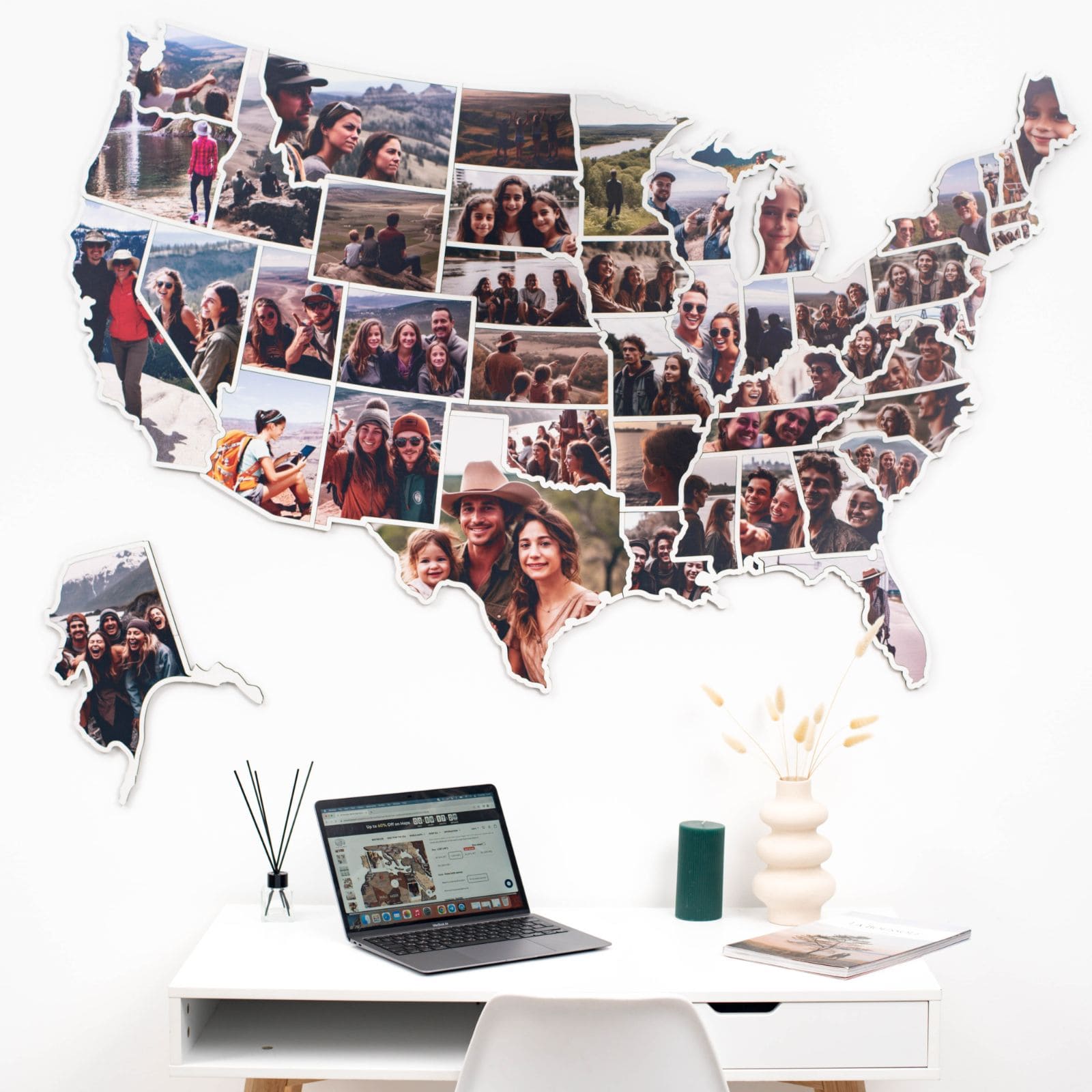 USA Photo Map Midnight
