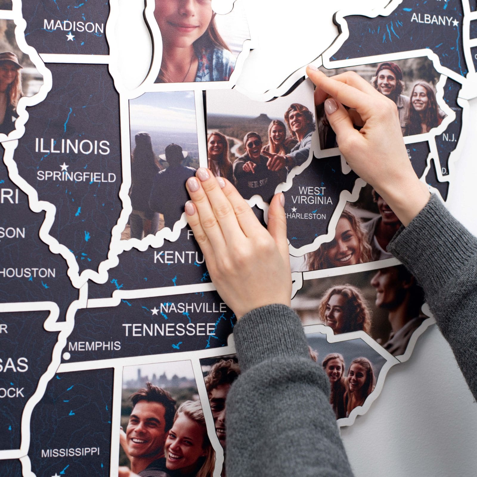 USA Photo Map Midnight