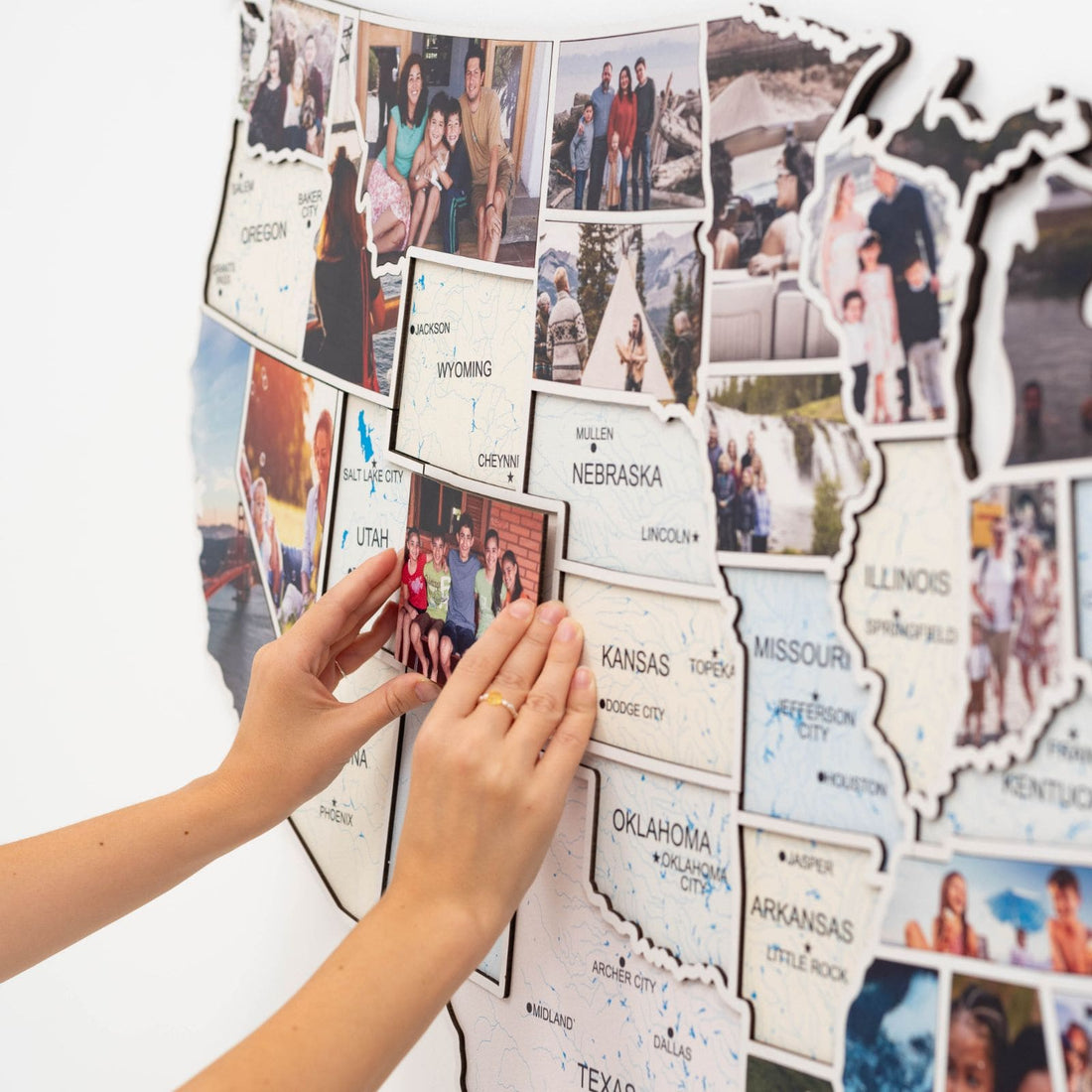 USA Photo Map Pastel