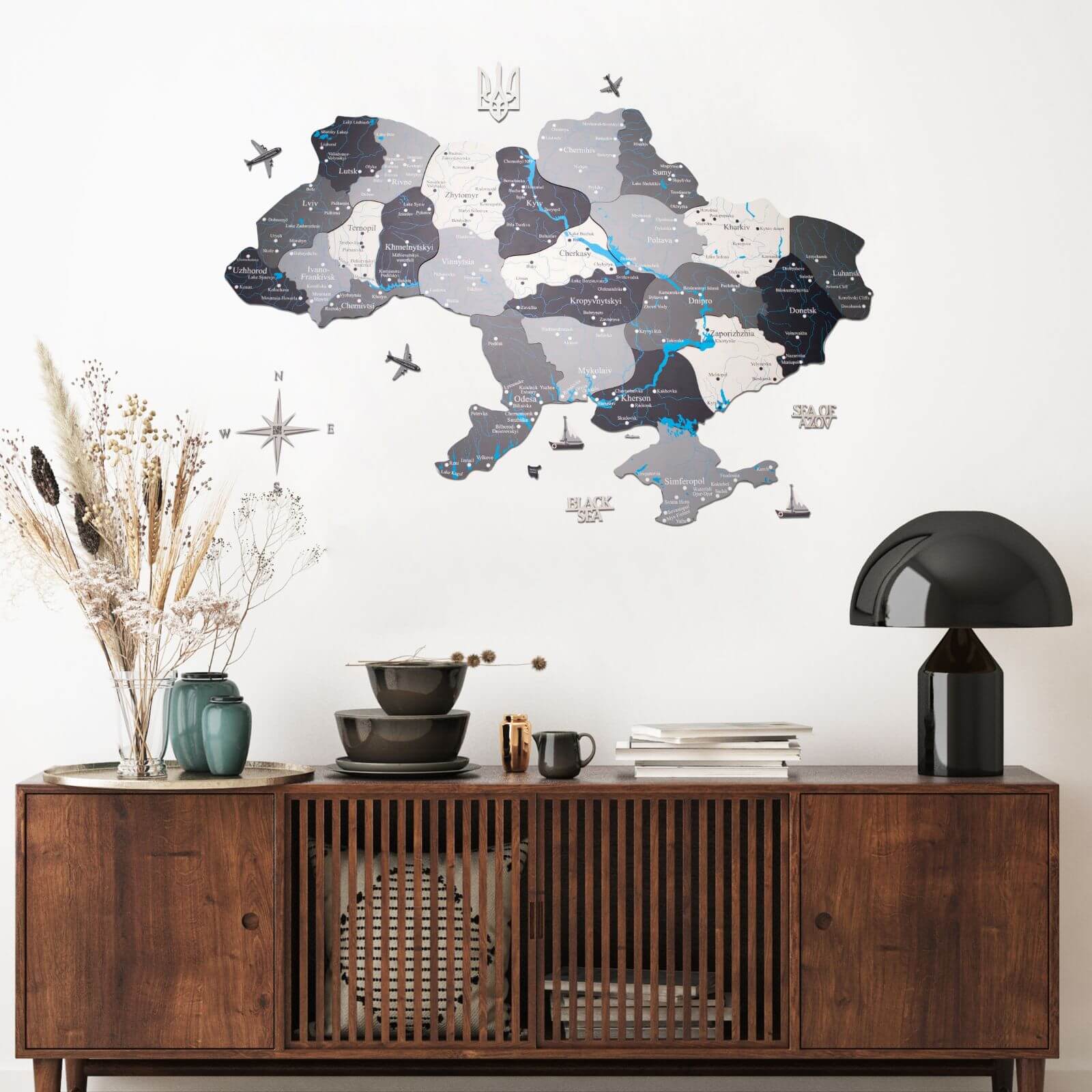 Wooden Map of Ukraine Nordik