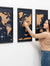 Cork world map triptych - Black