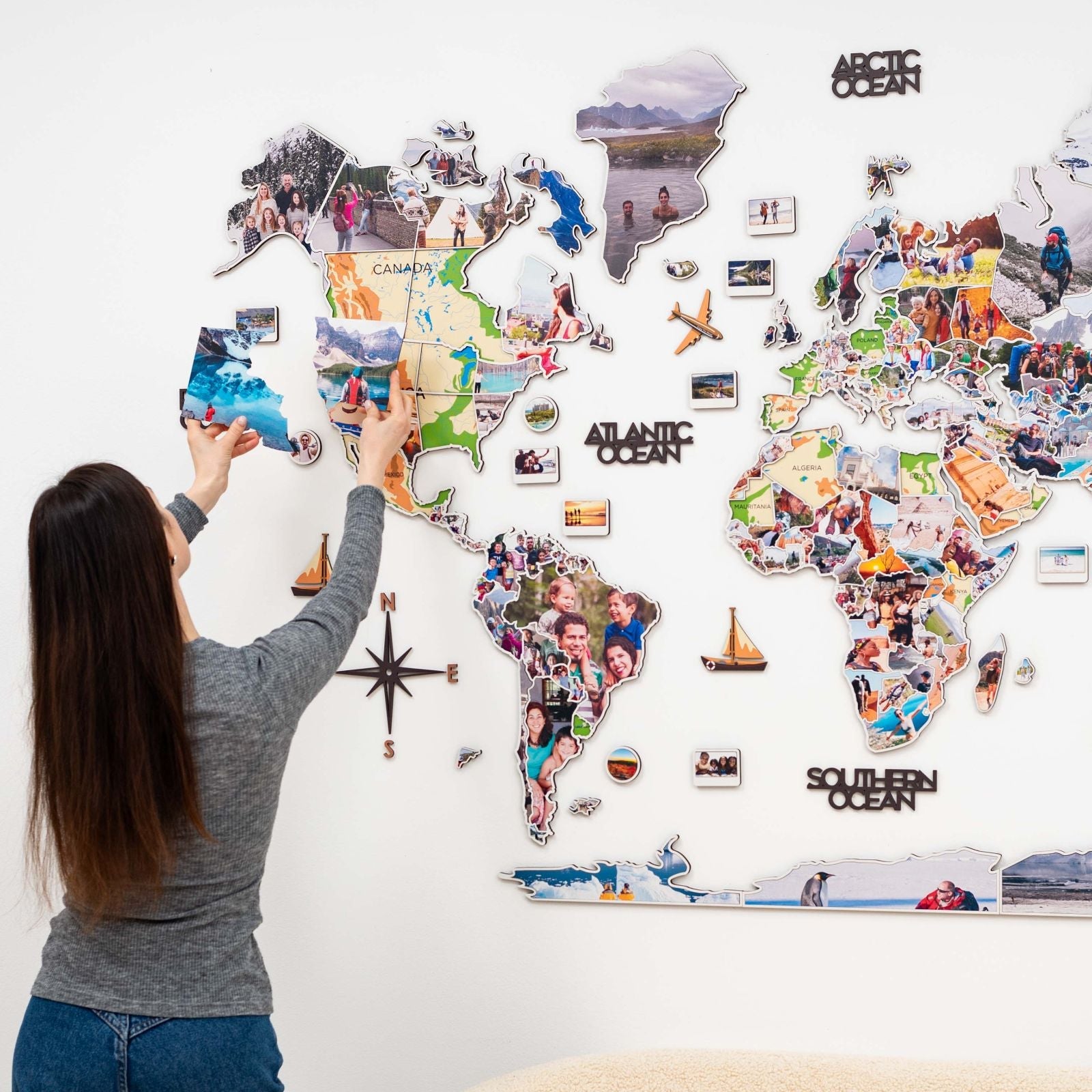 World Photo Map Physical