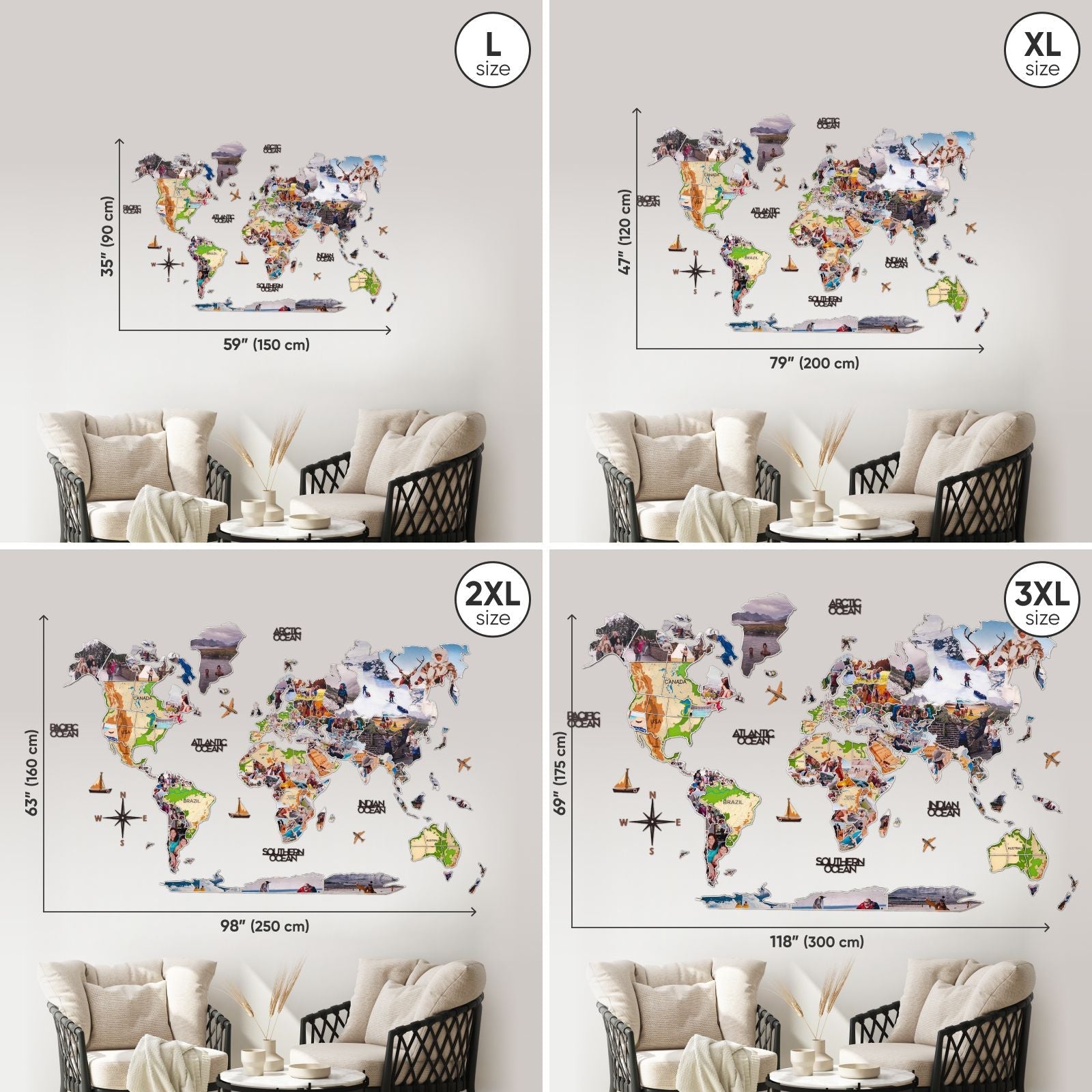 World Photo Map Physical