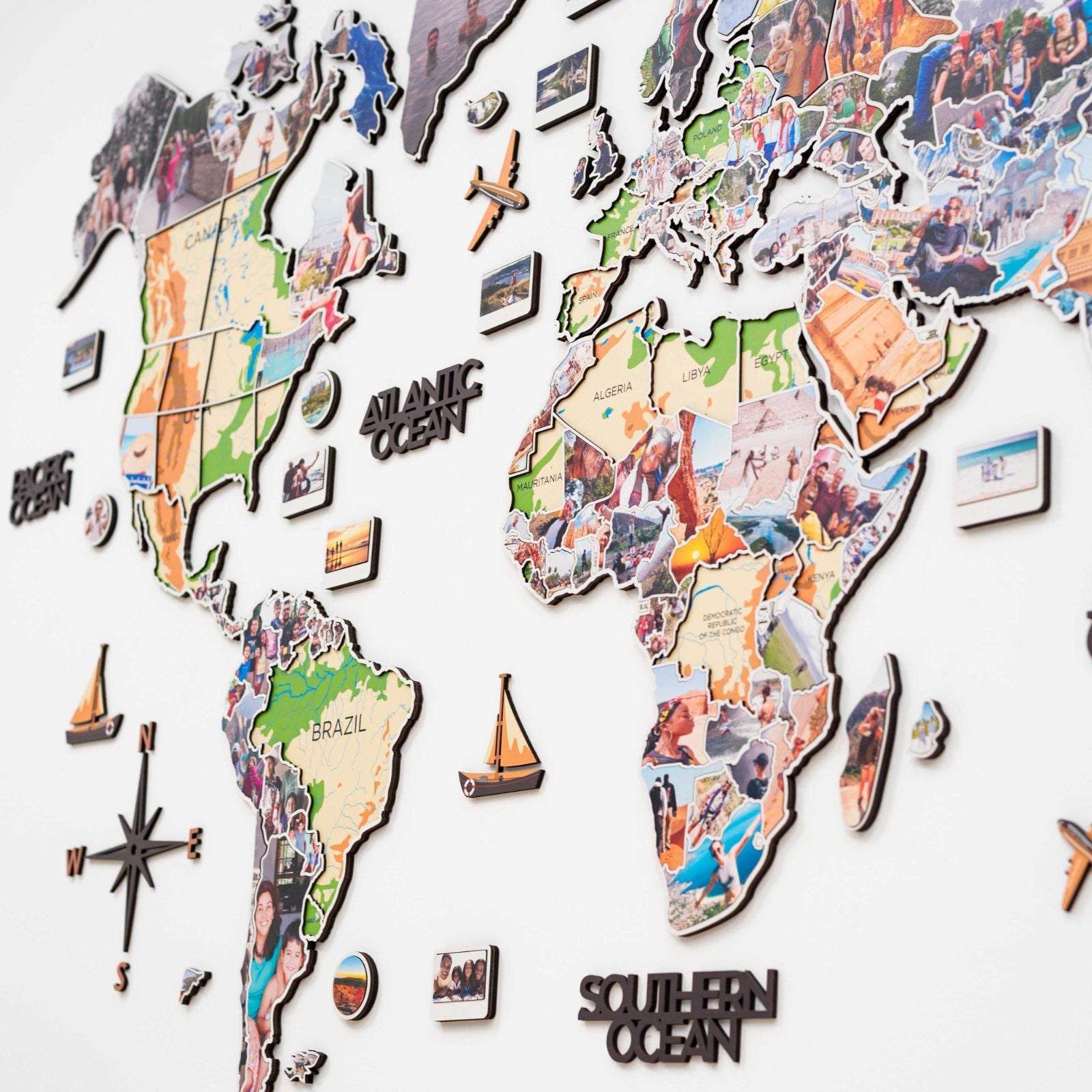 World Photo Map Physical